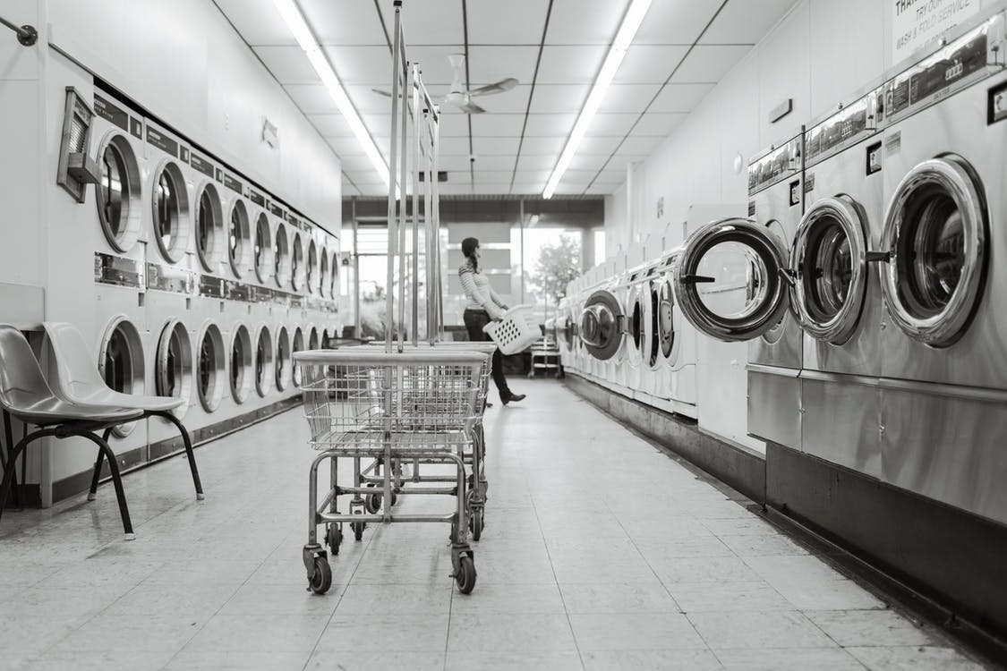 black-and-white-clean-housework-launderette